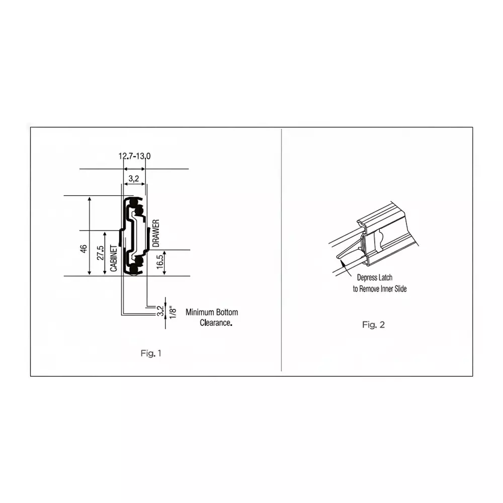 Buy ebco-drawer-slide-speciality-series-zinc-plated-white-finish-size-450-mm-load-35-kg-sfds1-45-35-set-of-2 Ebco Drawer Slide Speciality Series Zinc Plated White Finish, Size 450 mm, Load 35 Kg, SFDS1-45-35 (Set of 2)
