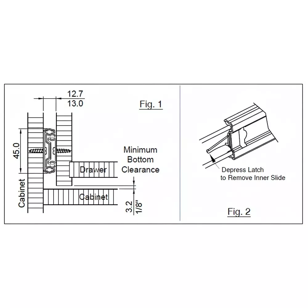 Buy ebco-drawer-slides-sleek-telescopic-soft-closepush-open-series-zinc-plated-white-finish-size-350-mm-load-35-kg-stds35-35-sc-set-of-2 Ebco Drawer Slides Sleek Telescopic Soft Close/Push Open Series Zinc Plated White Finish, Size 350 mm, Load 35 Kg, STDS35-35-SC (Set of 2)