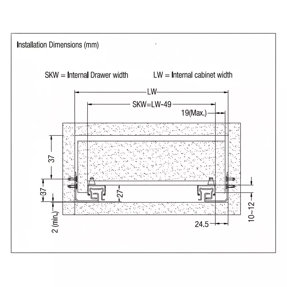 Best ebco-concealed-drawer-slide-slim-2-push-open-with-facia-bracket-zinc-plated-white-finish-size-400-mm-load-35-kg-cdss240-po-set-of-2 Ebco Concealed Drawer Slide Slim 2 Push Open (With Facia Bracket) Zinc Plated White Finish, Size 400 mm, Load 35 Kg, CDSS240-PO (Set of 2)