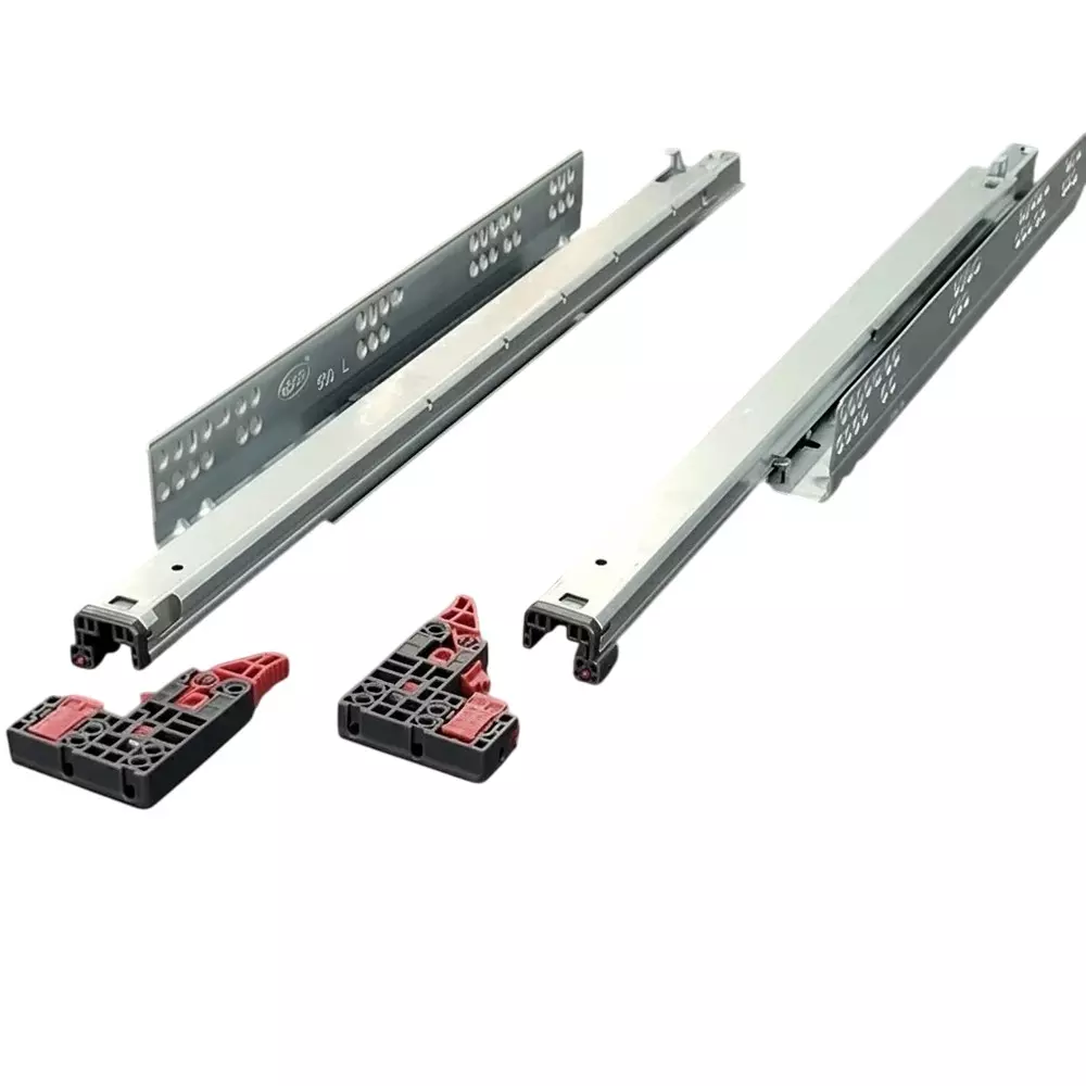 Ebco Concealed Drawer Slide Slim 3 (With Facia Bracket) Zinc Plated White Finish, Size 600 mm, Clearance 27 mm, CDSS360-SC-ZW (Set of 2) Ebco Concealed Drawer Slide Slim 3 (With Facia Bracket) Zinc Plated White Finish, Size 600 mm, Clearance 27 mm, CDSS360-SC-ZW (Set of 2)