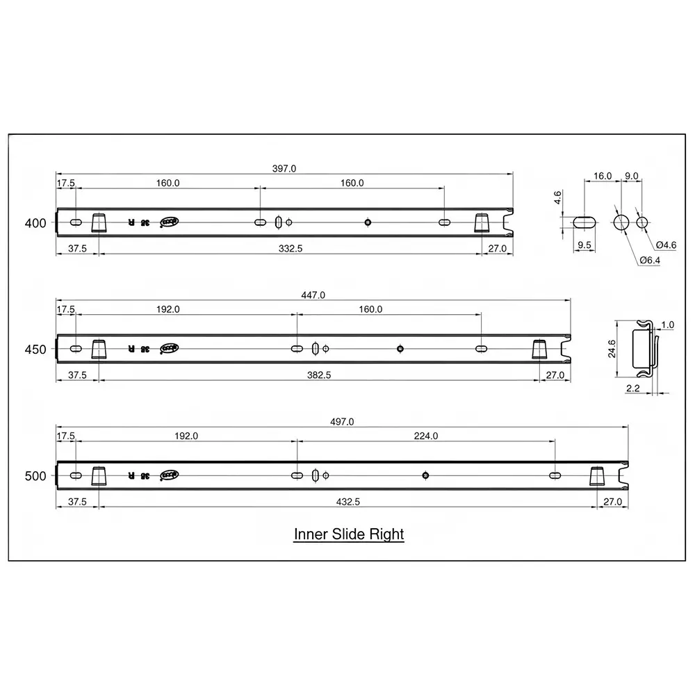Shop ebco-drawer-slide-speciality-series-zinc-plated-white-finish-size-400-mm-load-35-kg-sfds1-40-35-set-of-2 Ebco Drawer Slide Speciality Series Zinc Plated White Finish, Size 400 mm, Load 35 Kg, SFDS1-40-35 (Set of 2)