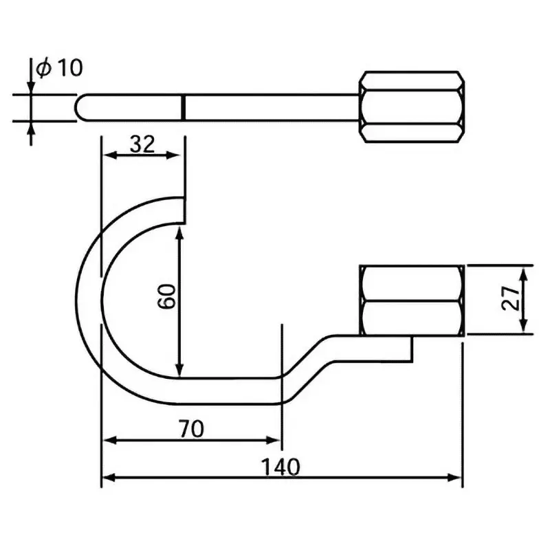 Buy ktc-sheet-metal-hook-aud3-c2 Ktc Drive Shaft Hook Sheet Metal 300 g Mass 140 mm Hook, AUD3-C2