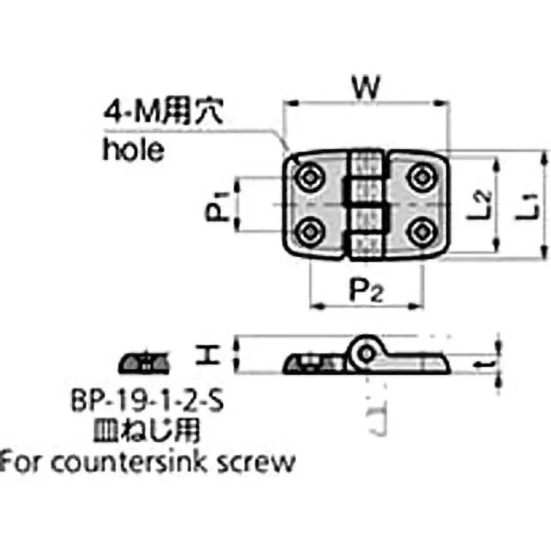 TAKIGEN Marine Hinge for Hexagon Bolt 19 g, BP-19-1-2-H-Ivory TAKIGEN Marine Hinge for Hexagon Bolt 19 g, BP-19-1-2-H-Ivory