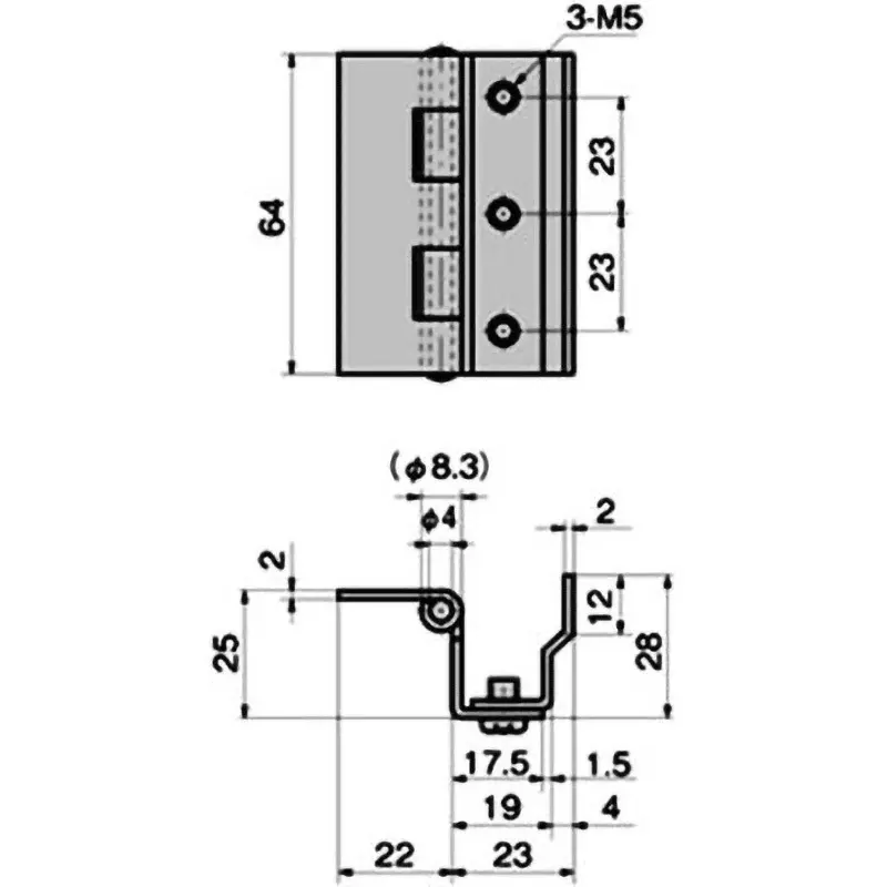 Buy takigen-step-hinge-l-64-61109466 TAKIGEN Stepped Concealed Hinge 64 mm Length, B-557