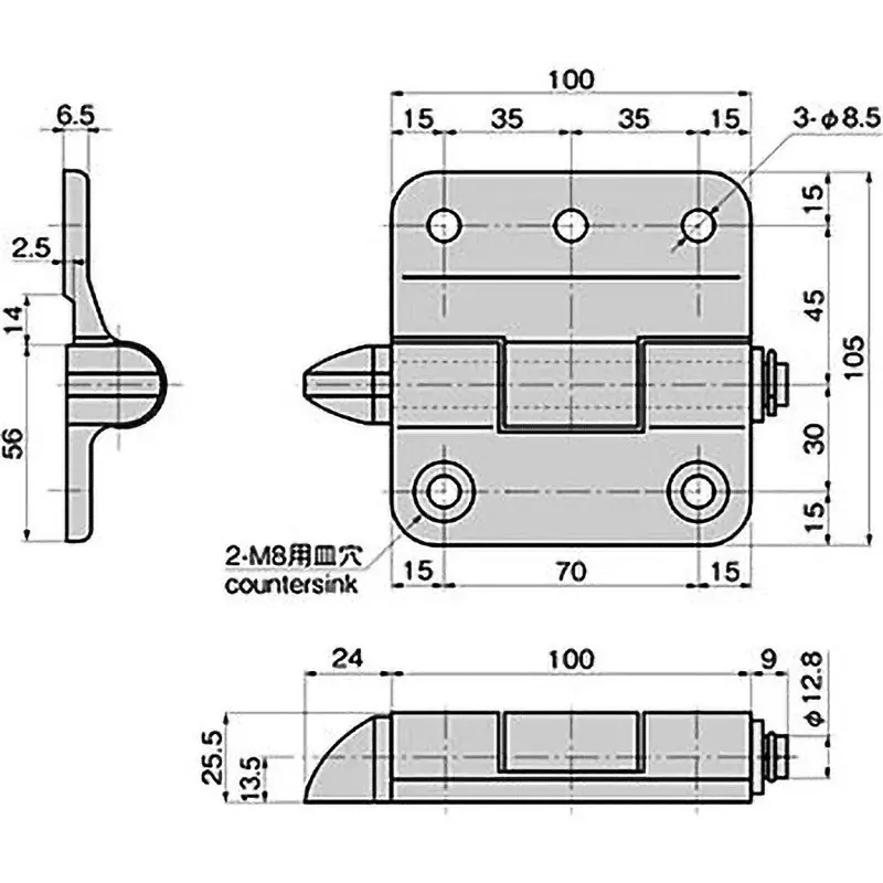 Buy takigen-truck-hinge-62804997 TAKIGEN Truck Hinge Aluminum Alloy Baking Painting (Silver Metallic), B-858-4S