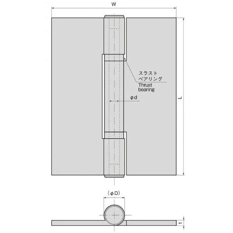 Buy takigen-thick-flat-hinge-for-super-heavy-door-l300w240t10-54340616 TAKIGEN Stainless Steel Thick Flat Hinge L300xW240xt10 mm for Ultra Heavy Doors, B-1331-2
