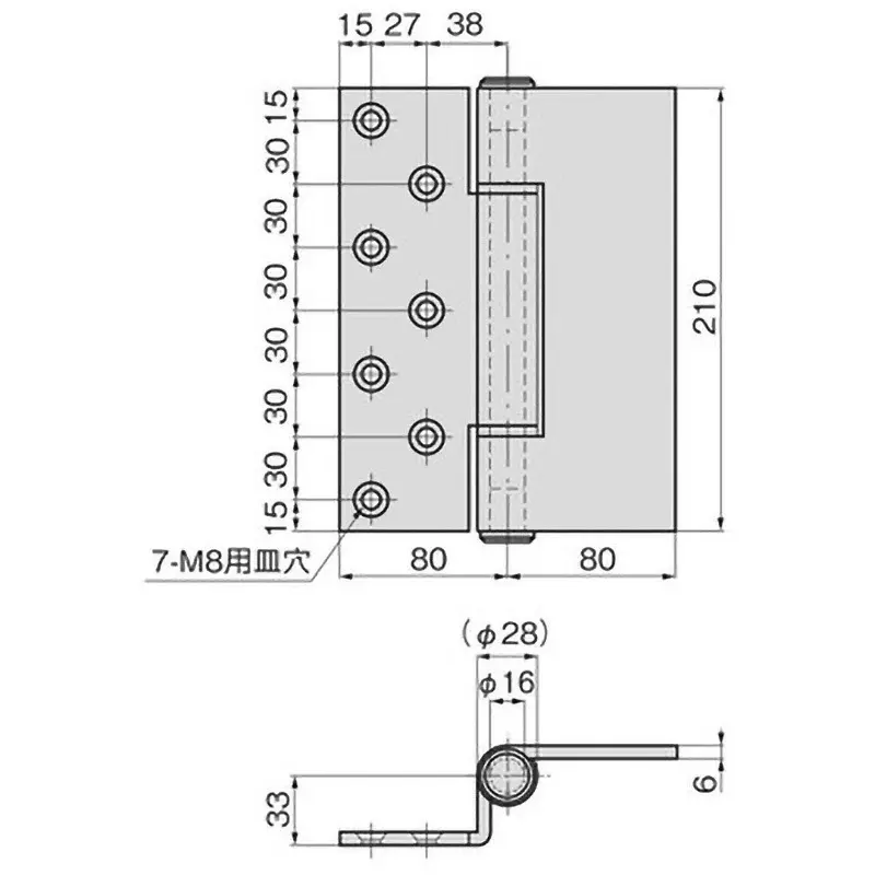Buy takigen-stainless-steel-for-super-heavy-weight-thick-hinge-with-step-57934425 TAKIGEN Stainless Steel Heavy-Duty Step Hinge Hairline Finish, B-1328-2