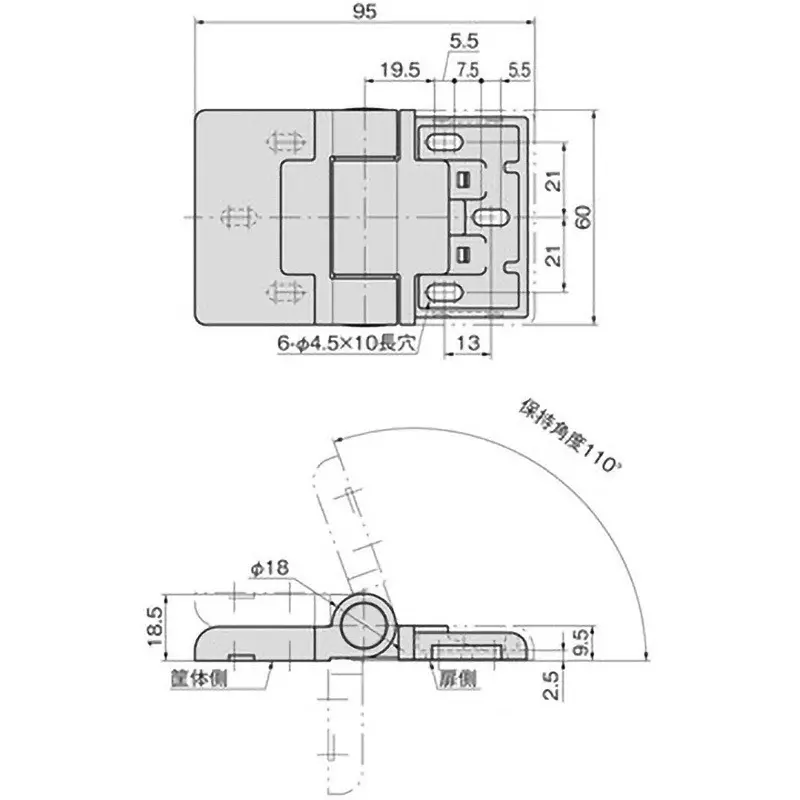 Buy takigen-cap-hinge-with-stopper-57934827 TAKIGEN Cap Hinge Zinc Alloy Satellite Chrome Plating with Stopper, B-177-2