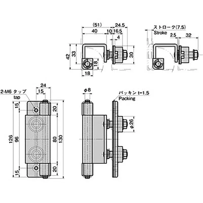 Buy takigen-stainless-steel-floating-hinge-62806826 TAKIGEN Stainless Steel Floating Hinge Electrolytic Polishing, B-1564