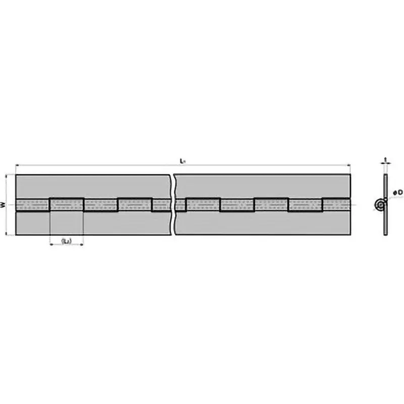 Buy takigen-long-hinge-for-construction-equipment-l1200xw70xt45-61109703 TAKIGEN Continuous Hinge for Construction Machinery L1200xW70xt4.5 mm, B-808-2