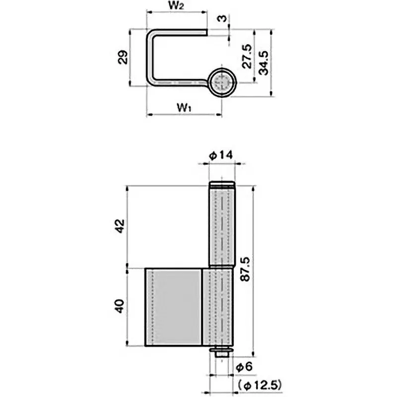 TAKIGEN Heavy Duty Square Back Hinge Zinc Plating Chromate Treatment, B-113-2 TAKIGEN Heavy Duty Square Back Hinge Zinc Plating Chromate Treatment, B-113-2