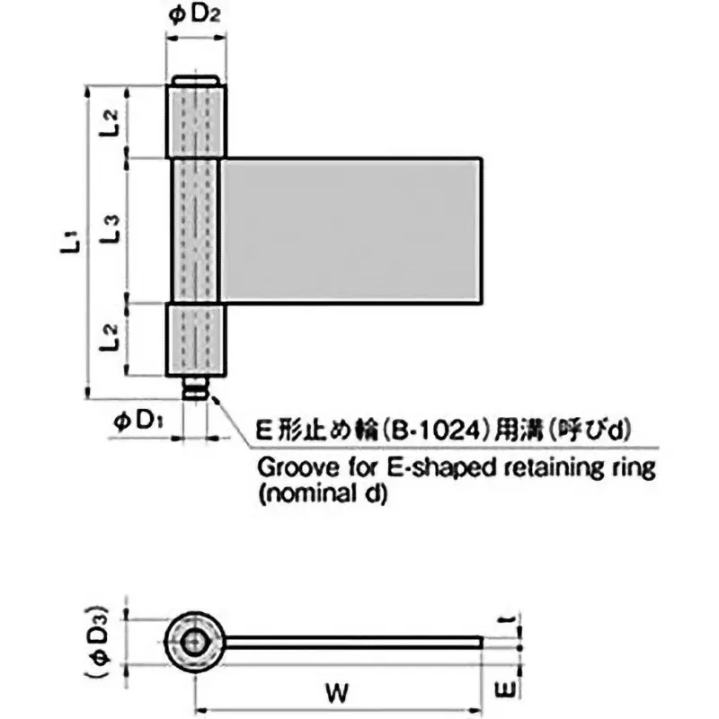 TAKIGEN Stainless Steel 3-Tube Type Hinge Phosphate Finish, B-1528-B-2 TAKIGEN Stainless Steel 3-Tube Type Hinge Phosphate Finish, B-1528-B-2