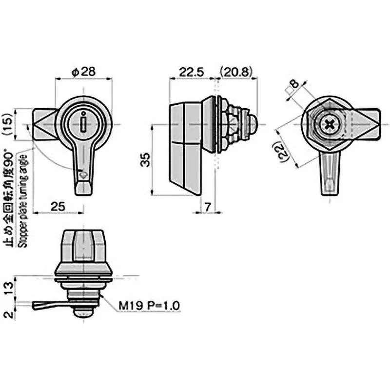 TAKIGEN Wingno Block Zinc Alloy Acrylic Resin Baking Finish without Key, C-319-A-2 TAKIGEN Wingno Block Zinc Alloy Acrylic Resin Baking Finish without Key, C-319-A-2