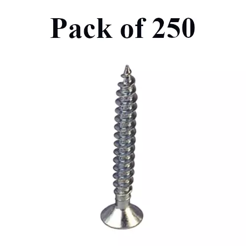 Buy ebco-chipboard-screw-pozi-recess-csk-head-zinc-plated-white-finish-size-4-x-45-8-x-45-mm-cbss-4045-pack-of-250 Ebco Screw Pozi Recess CSK Head with Saw Thread Zinc Plated White Finish, Size 4 x 45 (8 x 45) mm, CBSS-4045 (Pack of 250)