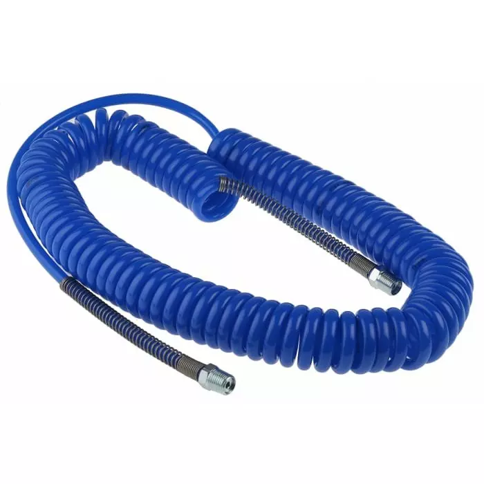 RS PRO 6m Polyurethane Recoil Hose with BSPT 1/4 Male connector Blue 8 mm Outer Dia RS PRO 6m Polyurethane Recoil Hose with BSPT 1/4 Male connector Blue 8 mm Outer Dia