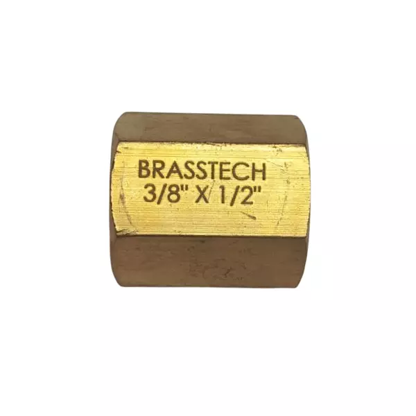 Merababa Brass Hex Reducer Coupling 1/2" x 3/8" Female (NPT Thread) for Pipe Fittings Merababa Brass Hex Reducer Coupling 1/2" x 3/8" Female (NPT Thread) for Pipe Fittings