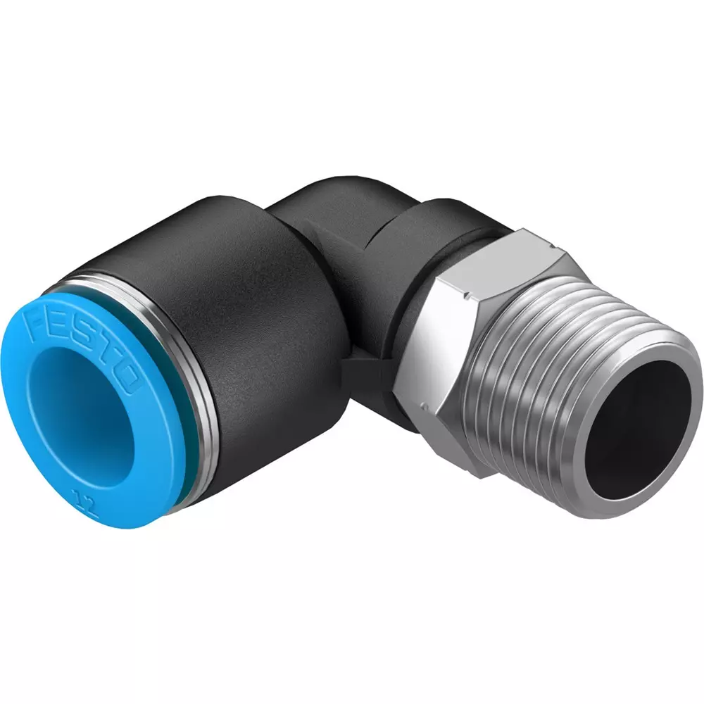 FESTO Push-in L-Fitting PBT Housing Material 10 mm Nominal Size, QSL-3/8-12-20 (Pack of 10) FESTO Push-in L-Fitting PBT Housing Material 10 mm Nominal Size, QSL-3/8-12-20 (Pack of 10)