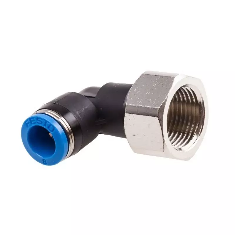 Festo Elbow Threaded Adaptor QS G 3/8 Female Connector A Threaded-to-Tube, QSLF-3/8-8-B (Bag of 10 Pcs) Festo Elbow Threaded Adaptor QS G 3/8 Female Connector A Threaded-to-Tube, QSLF-3/8-8-B (Bag of 10 Pcs)