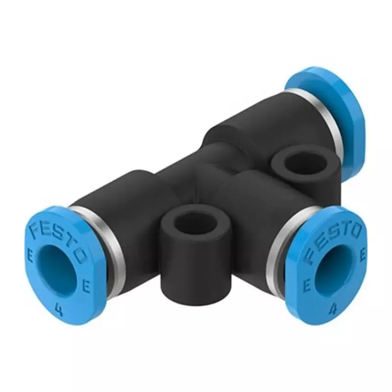 Festo Tee Tube-to-Tube Adaptor NPQE-T Push In 4 mm Connector A Push-in, NPQE-T-Q4-E-F1A-P10 Festo Tee Tube-to-Tube Adaptor NPQE-T Push In 4 mm Connector A Push-in, NPQE-T-Q4-E-F1A-P10