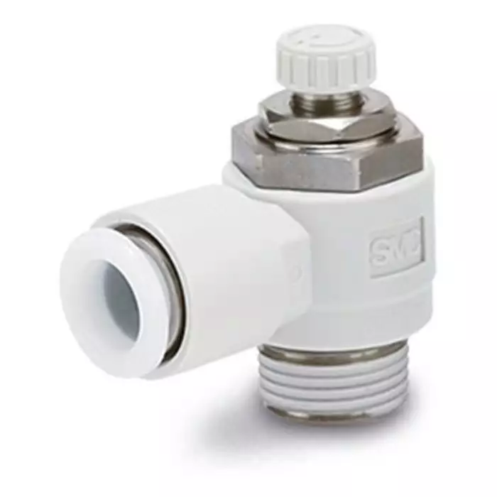 SMC AS-FG Series Threaded Speed Controller, R 3/8 Male Inlet Port x 6 mm Tube Outlet Port, AS3201FG-03-06S SMC AS-FG Series Threaded Speed Controller, R 3/8 Male Inlet Port x 6 mm Tube Outlet Port, AS3201FG-03-06S