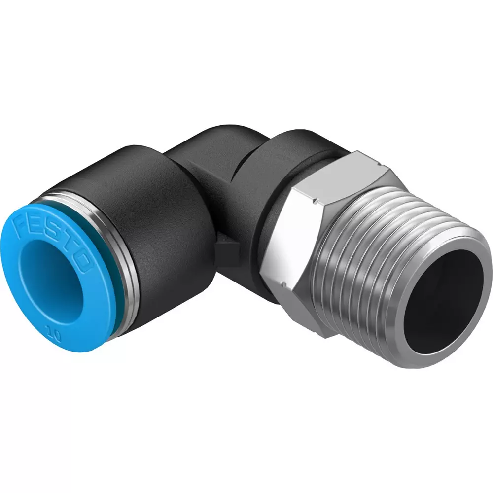 FESTO Push-in L-Fitting PBT Housing Material 8.3 mm Nominal Size, QSL-3/8-10-20 (Pack of 10) FESTO Push-in L-Fitting PBT Housing Material 8.3 mm Nominal Size, QSL-3/8-10-20 (Pack of 10)