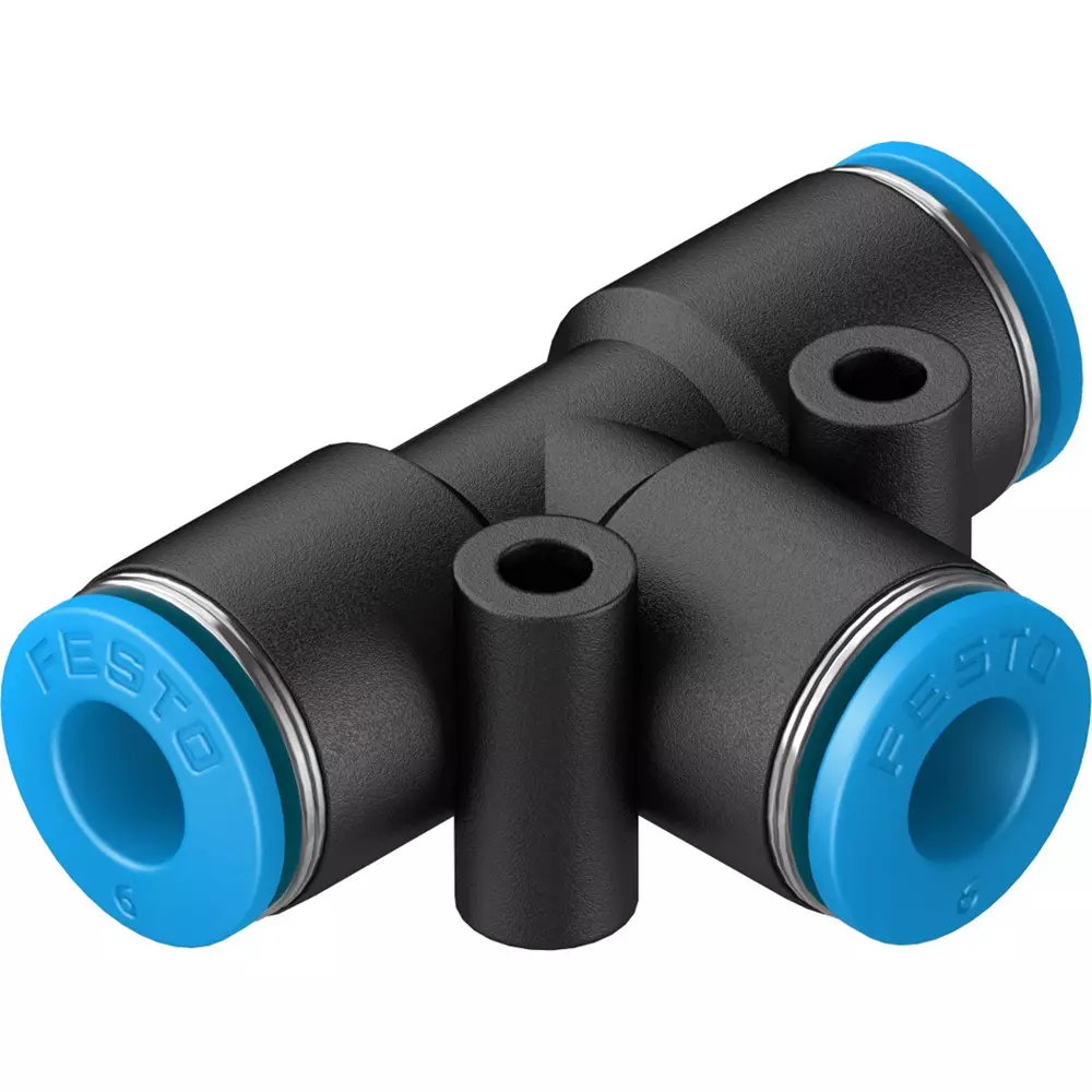 FESTO Push-in T-Connector PBT Housing Material 4.8 mm Nominal Size, QST-6-100 (Pack of 10) FESTO Push-in T-Connector PBT Housing Material 4.8 mm Nominal Size, QST-6-100 (Pack of 10)