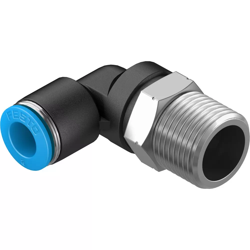 FESTO Push-in L-Fitting PBT Housing Material 6.7 mm Nominal Size, QSL-3/8-8-50 (Pack of 10) FESTO Push-in L-Fitting PBT Housing Material 6.7 mm Nominal Size, QSL-3/8-8-50 (Pack of 10)