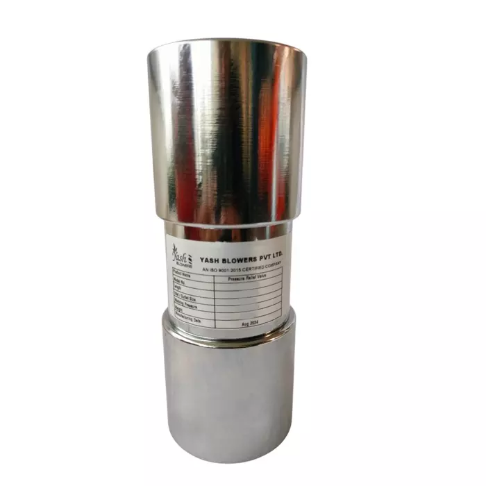 Yash Pressure Relief Valve 0-300 mbar Working Pressure, Aluminum Body, Length 195 mm, YBPRV-250 Yash Pressure Relief Valve 0-300 mbar Working Pressure, Aluminum Body, Length 195 mm, YBPRV-250
