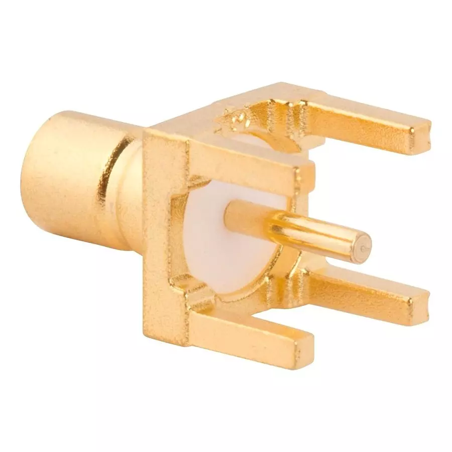 AMPHENOL RF RF Connectors RF/COAXIAL, SMB BULKHEAD JACK, R/A, 50 OHM THOUGH HOLE, 142184 AMPHENOL RF RF Connectors RF/COAXIAL, SMB BULKHEAD JACK, R/A, 50 OHM THOUGH HOLE, 142184