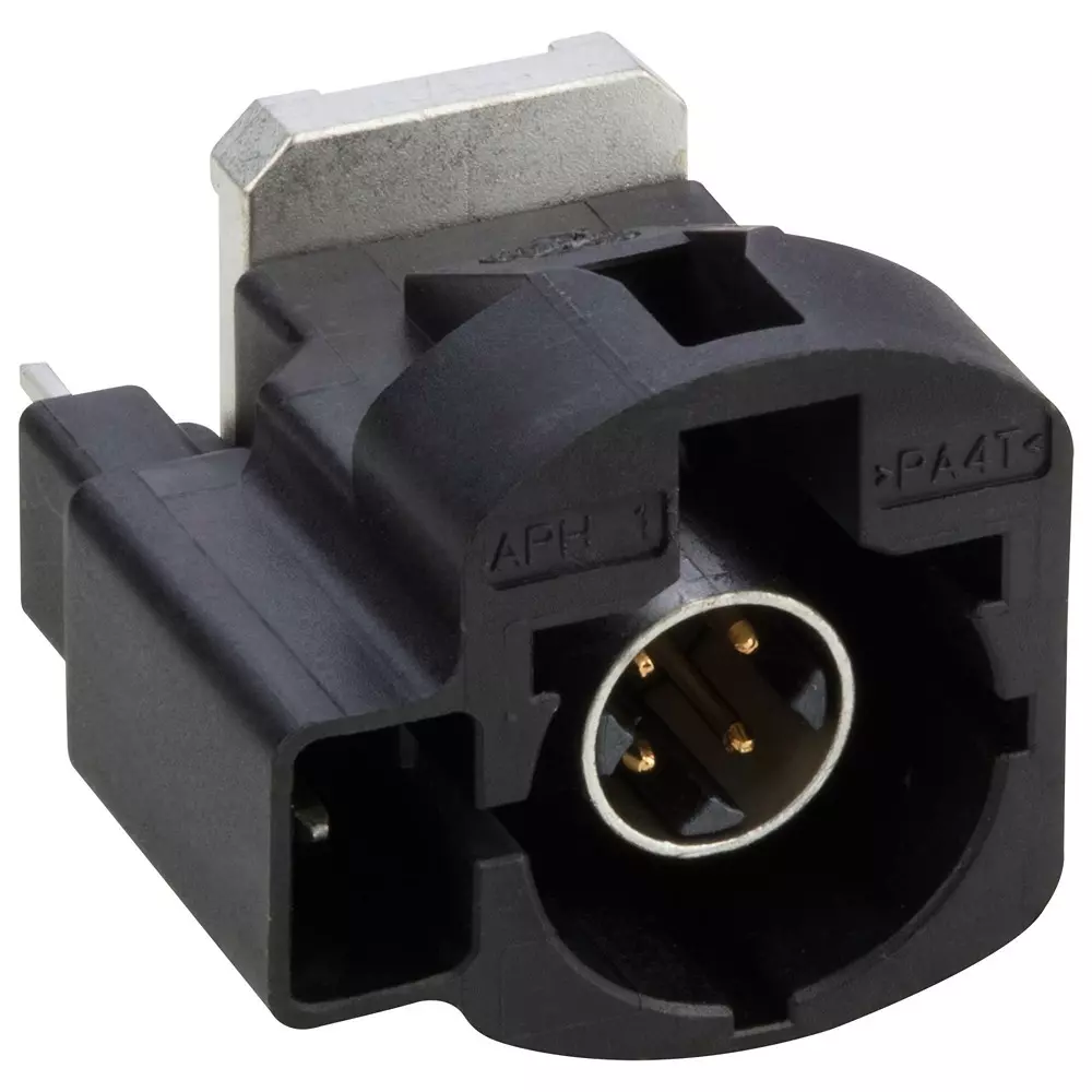 AMPHENOL COMMUNICATIONS SOLUTIONS AUTOMOTIVE CONN, PLUG, 4POS, THT, HSDNCSPPCB14B AMPHENOL COMMUNICATIONS SOLUTIONS AUTOMOTIVE CONN, PLUG, 4POS, THT, HSDNCSPPCB14B