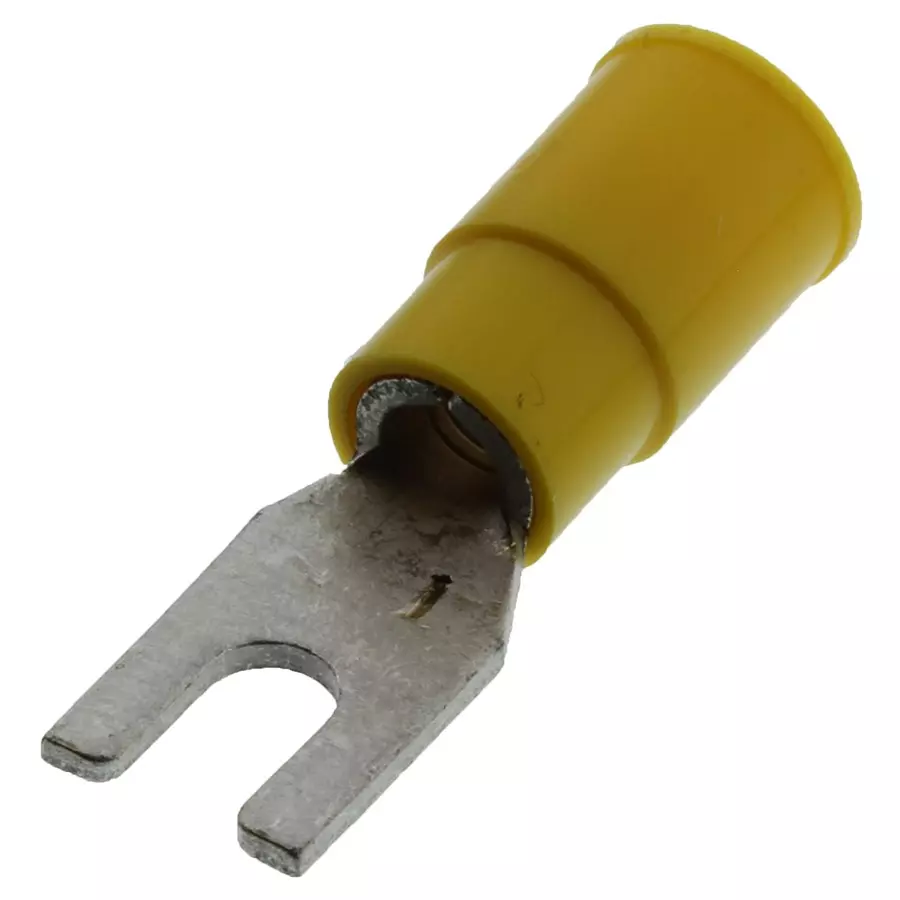 MOLEX Spade Crimp Terminals TERMINAL, FORK TONGUE, #6, 10AWG, YEL 19131-0006 (Pack of 10) MOLEX Spade Crimp Terminals TERMINAL, FORK TONGUE, #6, 10AWG, YEL 19131-0006 (Pack of 10)