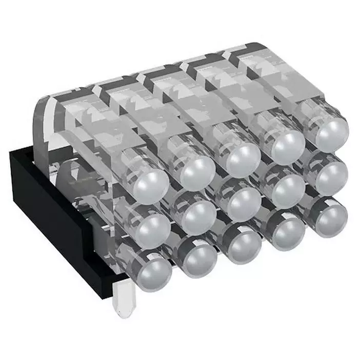 MENTOR PCB Mounted 15-Way Right Angle LED Light Pipe Tri-Level-Row Clear Dome Lens, 1296.2053 (Pack of 100 Pcs) MENTOR PCB Mounted 15-Way Right Angle LED Light Pipe Tri-Level-Row Clear Dome Lens, 1296.2053 (Pack of 100 Pcs)