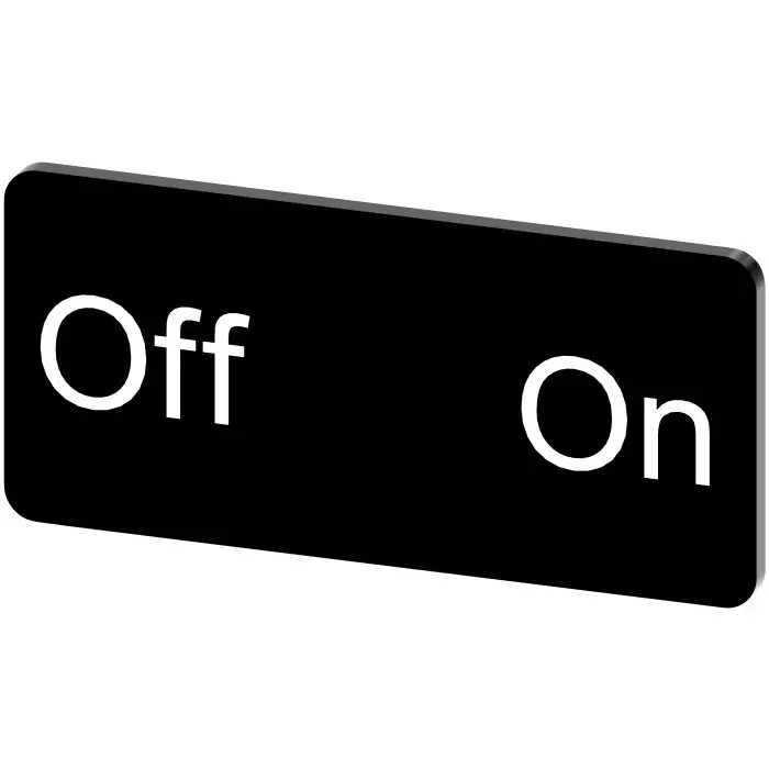 Siemens Labeling Plate, Off - On, 3SU1900-0AC16-0DH0 Siemens Labeling Plate, Off - On, 3SU1900-0AC16-0DH0