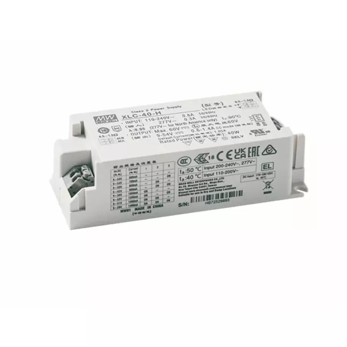 MEAN WELL LED Driver Power Supply 60V Output 40W Output 1.4A Output Constant Power Dimmable, XLC-40-H-DA2N MEAN WELL LED Driver Power Supply 60V Output 40W Output 1.4A Output Constant Power Dimmable, XLC-40-H-DA2N