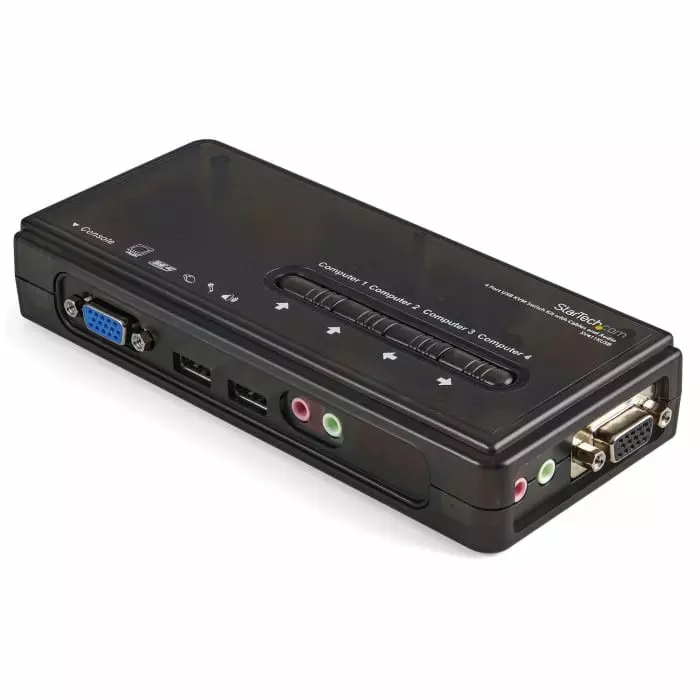 Product sv411kusb-startechcom-startechcom-4-port-usb-vga-kvm-switch-35-mm-stereo-2048-x-1536-maximum-resolution-898-8343-rs StarTech.com 4 Port USB VGA KVM Switch 3.5 mm Stereo 2048 x 1536 Maximum Resolution, SV411KUSB
