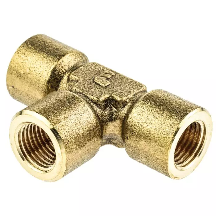 Legris Brass Pipe Fitting Tee Threaded Equal Tee Female BSPP 1/4 inch to Female BSPP 1/4in, 0145 13 13 (Pack of 5 Pcs) Legris Brass Pipe Fitting Tee Threaded Equal Tee Female BSPP 1/4 inch to Female BSPP 1/4in, 0145 13 13 (Pack of 5 Pcs)