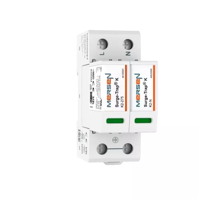 Mersen Surge Protector 50 kA 1000 V DIN Rail Mount, 44020200 Mersen Surge Protector 50 kA 1000 V DIN Rail Mount, 44020200