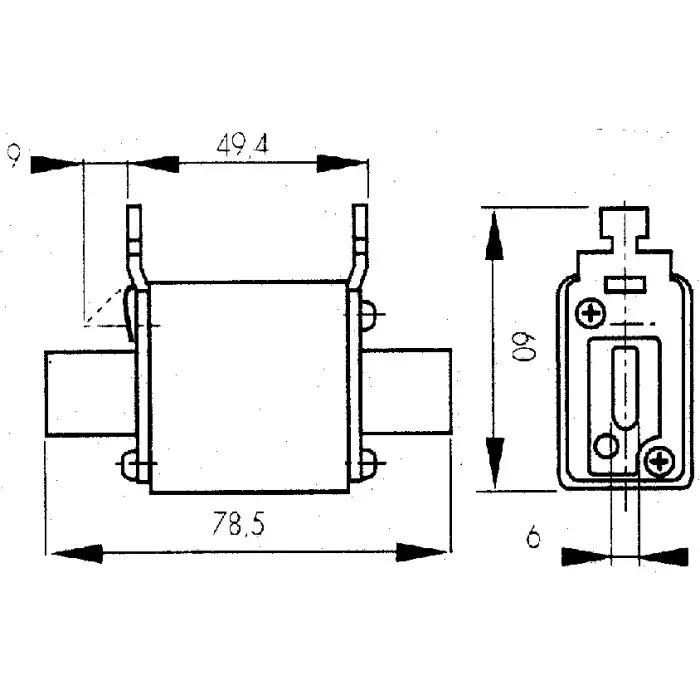 Best mersen-100a-nh-fuse-nh00-690v-ac-4483415 Mersen NH Fuse 100 A 690 V AC NH00, D320163