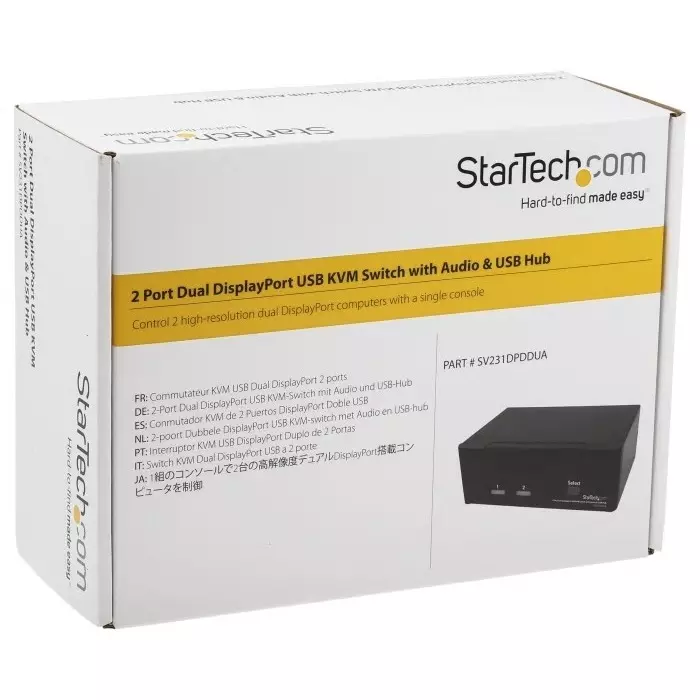 Order sv231dpddua-startechcom-startechcom-2-port-dual-monitor-usb-displayport-kvm-switch-35-mm-stereo-2560-x-1600-maximum-resolution-898-8374-rs StarTech.com 2 Port Dual Monitor USB DisplayPort KVM Switch 3.5 mm Stereo 2560 x 1600 Maximum Resolution, SV231DPDDUA