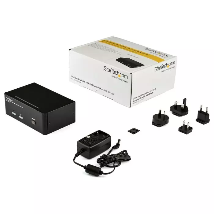Offer sv231dpddua-startechcom-startechcom-2-port-dual-monitor-usb-displayport-kvm-switch-35-mm-stereo-2560-x-1600-maximum-resolution-898-8374-rs StarTech.com 2 Port Dual Monitor USB DisplayPort KVM Switch 3.5 mm Stereo 2560 x 1600 Maximum Resolution, SV231DPDDUA