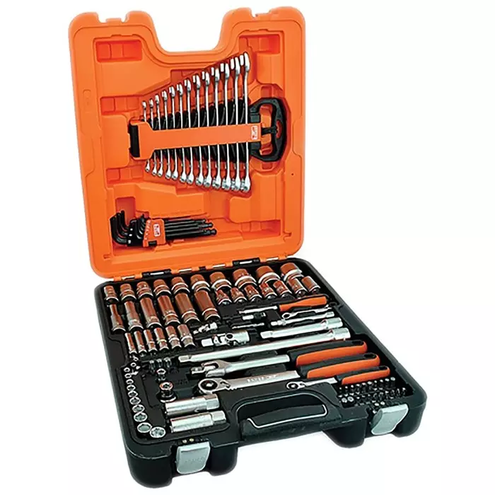 Bahco Deep Socket/Standard Socket/Spanner/Allen Key/Bit Set Metric 1/2 & 1/4 inch with Ratchet 6 Point, S103 (Set of 103 Pcs) Bahco Deep Socket/Standard Socket/Spanner/Allen Key/Bit Set Metric 1/2 & 1/4 inch with Ratchet 6 Point, S103 (Set of 103 Pcs)