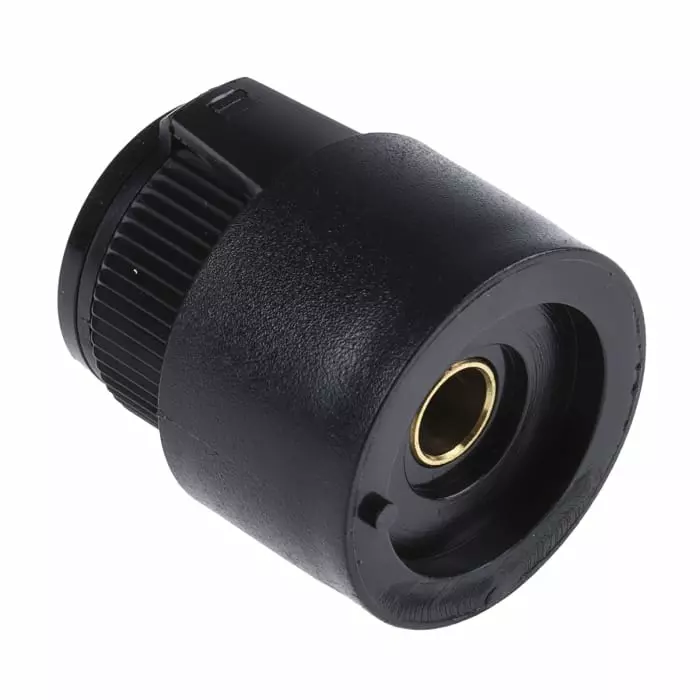 Shop vishay-circular-potentiometer-knob-306-mm-dia-black-indicator-23a21b10 Vishay Circular Potentiometer Knob 30.6 mm Dia Black Indicator, 23A21B10