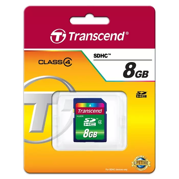 Buy transcend-8-gb-sdhc-sd-card-class-4-ts8gsdhc4 Transcend 8 GB SDHC SD Card, Class 4, TS8GSDHC4