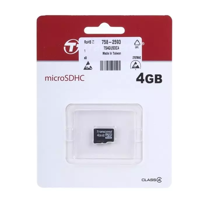 Best transcend-4-gb-microsdhc-micro-sd-card-class-4-ts4gusdc4 Transcend 4 GB MicroSDHC Micro SD Card, Class 4, TS4GUSDC4