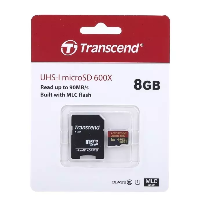 Buy transcend-8-gb-microsdhc-micro-sd-card-class-10-uhs-1-u1-ts8gusdhc10u1 Transcend 8 GB MicroSDHC Micro SD Card, Class 10, UHS-1 U1, TS8GUSDHC10U1