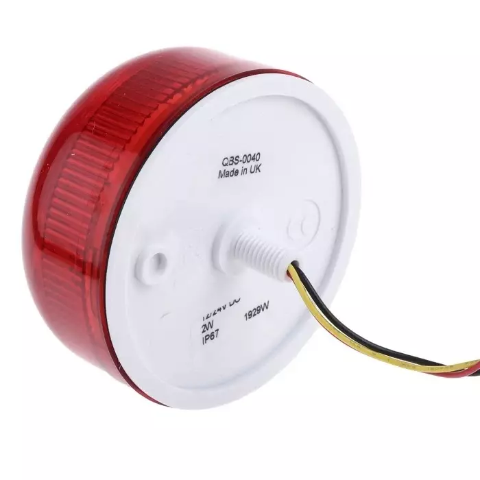 Buy klaxon-flashguard-qbs-series-red-flashing-beacon-12-v-dc-24-v-dc-surface-mount-xenon-bulb-qbs-0040 Klaxon Flashguard QBS Series Red Flashing Beacon, 12 V DC, 24 V DC, Surface Mount, Xenon Bulb, QBS-0040