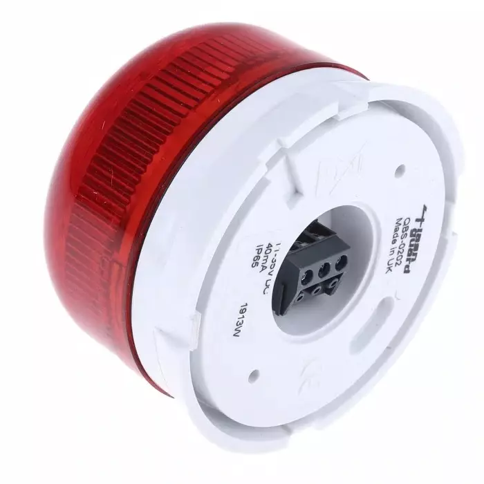 Buy klaxon-flashguard-qbs-series-red-flashing-beacon-11--35-v-dc-surface-mount-led-bulb-qbs-0202 Klaxon Flashguard QBS Series Red Flashing Beacon, 11 - 35 V DC, Surface Mount, LED Bulb, QBS-0202