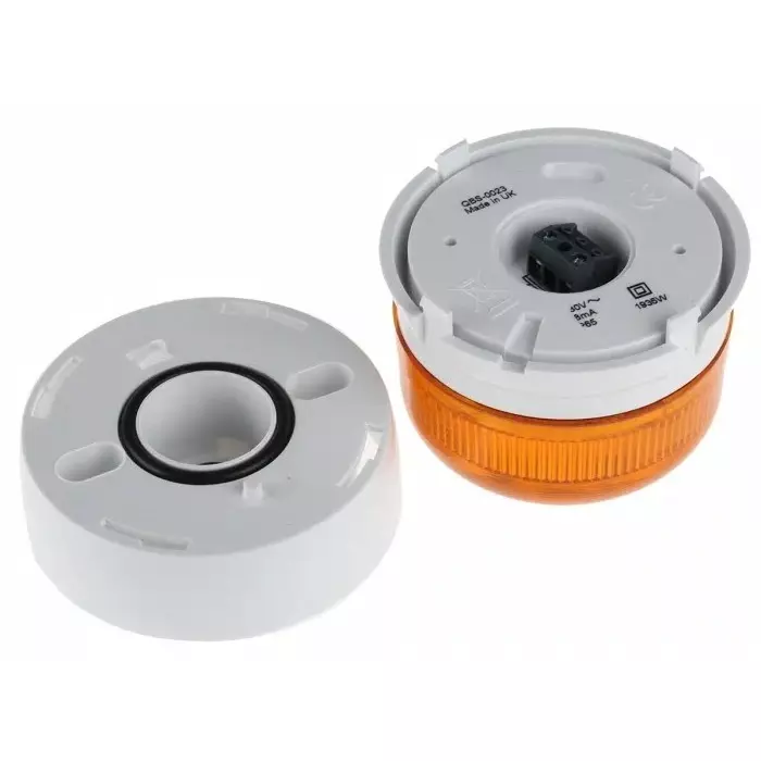 Product klaxon-flashguard-qbs-series-amber-steady-beacon-230-v-ac-surface-mount-led-bulb-qbs-0023 Klaxon Flashguard QBS Series Amber Steady Beacon, 230 V AC, Surface Mount, LED Bulb, QBS-0023