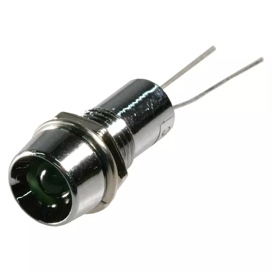 VCC PANEL INDICATOR, 8MM, GREEN, 12VDC, L65DG12L. VCC PANEL INDICATOR, 8MM, GREEN, 12VDC, L65DG12L.