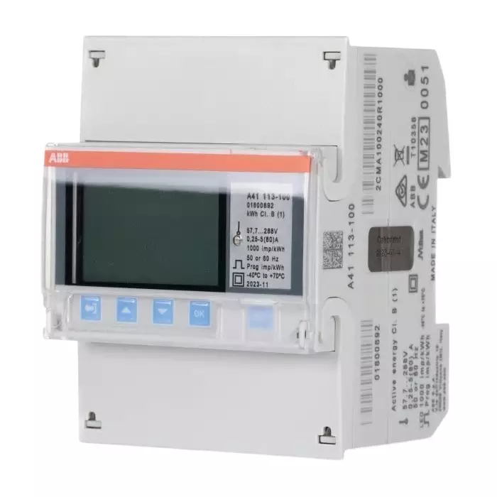 Shop abb-1-phase-lcd-energy-meter-type-direct-connected-2cma100240r1000 ABB 1 Phase LCD Energy Meter, Type Direct Connected, 2CMA100240R1000
